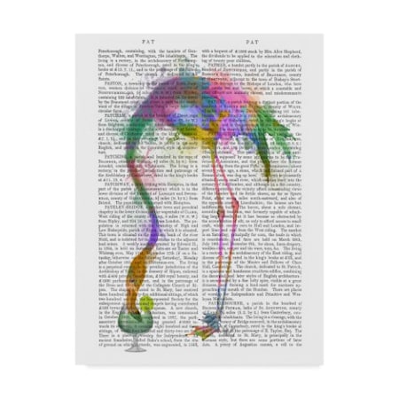 Fab Funky 'Rainbow Splash Text Flamingo 3' Canvas Art,18x24